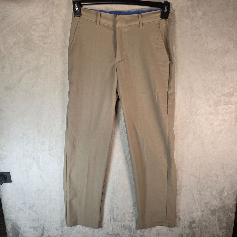 IZOD Boys Size 14 Regular Khaki Flat Front Stretch Performance Dress Pants Slack